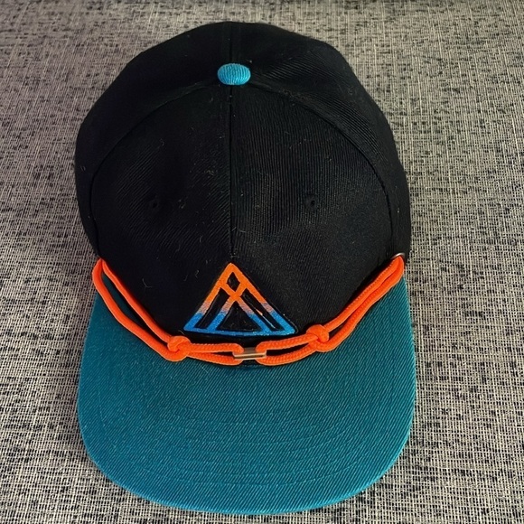 Findlay SnapBack Hat Cap Black Orange and Teal - Picture 4 of 10